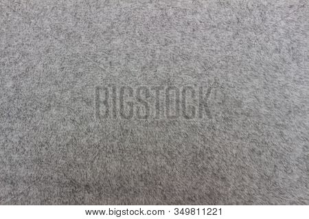Gray Blanket Texture For Background. Close-up Of Natural Warm Wool Coverlet, Wrap, Coverlid. Origina