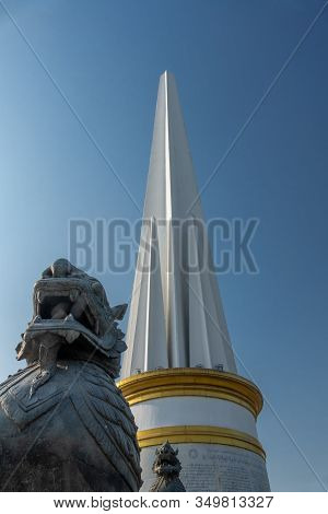 Independence Monument, A 46 Meter High Tower Surrounded By Five Pillars