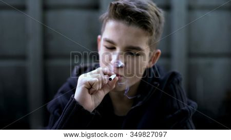 Teenager Smoking Cigarette, Hiding From Parents, Bad Habits, Awkward Age