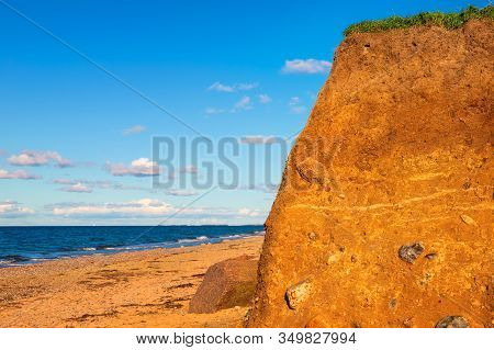 Soil Profile Of A Cambisol Or Inceptisol Formed Of Till On A Cliff At The Baltic Sea Near Heiligenha