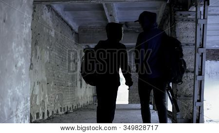 Teenagers Skipping Classes In Abandoned House, Lack Of Extreme In Life, Walking