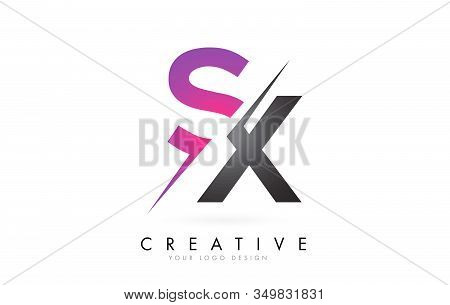 Sx S X Letter Logo With Colorblock Design And Creative Cut. Creative Logo Design.