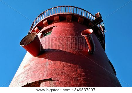 Detail Of Poolbeg Lighthouse Dublin Port