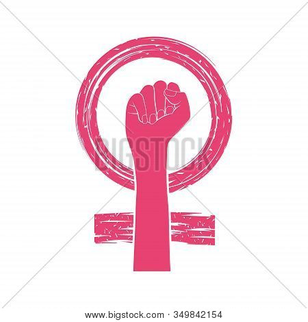 Vector Illstration Of Femenism Sign On White Background. Isolated.