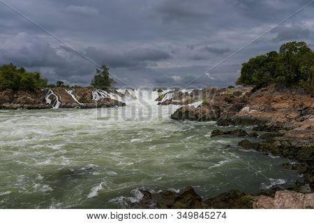 Khone Pha Pheng Waterfall, Is Famous Waterfall In Southern Of Laos.