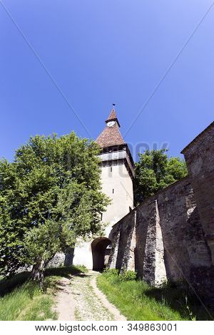 Biertan, Romania - April 29, 2018: Biertan Fortified Church In Transylvania