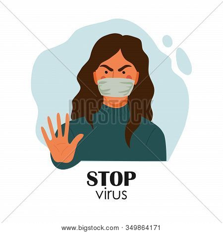 Novel Coronavirus 2019-ncov In China, Woman In White Medical Face Mask. Concept Of Coronavirus Quara