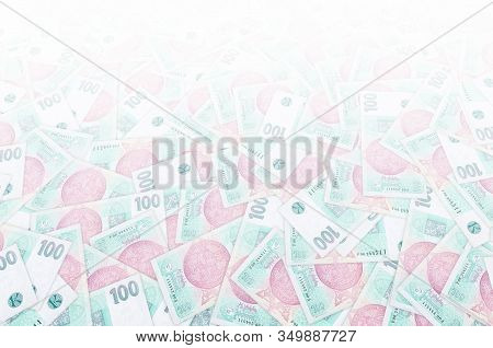 Czech Republic 100 Korun 1997 Bank Note Close Up Bill Pattern