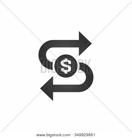Money Icon With Arrows, Capital Decrease And Increase, Dollar Rate Increase, Investment Concept. Sto