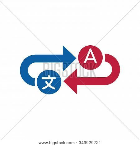 Translation Service Icon. Interpreter Communication Concept. Ditionary Symbol. Stock Vector Illustra