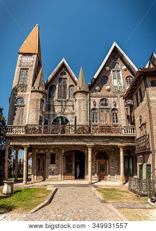 Gonzalez Catan, Argentina, September 28, 2019: Abandoned Building In The Amazing Medieval Town Of Ca