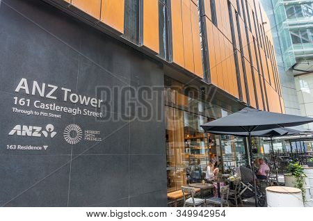 Sydney, Australia - January 26, 2020: Coffee Shop At Anz Bank Centre Building At 161 Castlereagh Str