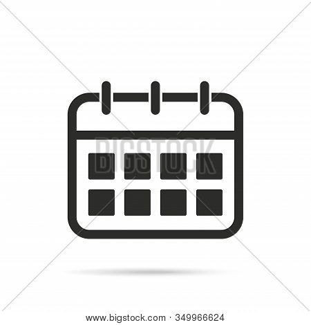 Calendar Icon Isolated White Background Stock Vector Illustration