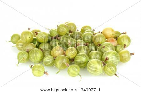 Grüne Stachelbeere, isolated on white
