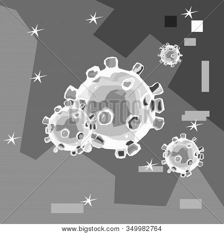 Corona Virus In Wpap Or Pop Art Style On Grey Background