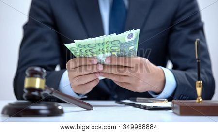 Corrupt Lawyer Counting Bunch Of Euros, Bribe For Falsifying Documents, Crime
