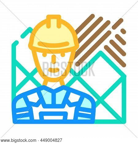Tiler Handyman Color Icon Vector. Tiler Handyman Sign. Isolated Symbol Illustration
