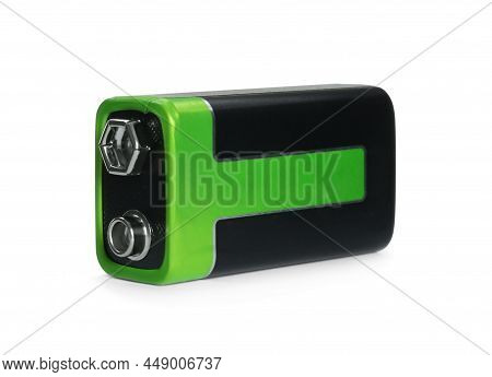 New Nine Volt Battery Isolated On White