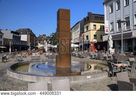 Moenchengladbach, Germany - September 18, 2020: People Visit Alter Markt (old Town Square) Moencheng