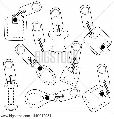 Simple Black White Graphic Design Element Of  Genuine Leather With Finishing Elements And A Touch Ke