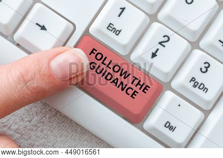 Conceptual Caption Follow The Guidance. Concept Meaning Controlling A Course Of Projectile By Builti