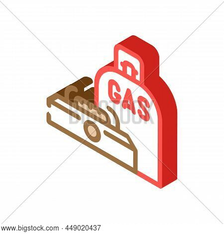 Gas Cooktop Isometric Icon Vector. Gas Cooktop Sign. Isolated Symbol Illustration