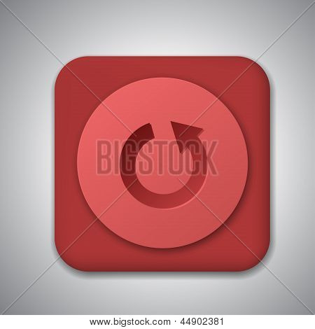 Rode kunststof Herhaal knop