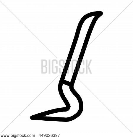 Crowbar Weapon Line Icon Vector. Crowbar Weapon Sign. Isolated Contour Symbol Black Illustration