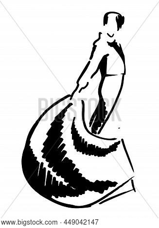 Bullfight, Matador, Travel, Country Concept. Spain Monumental Corrida De Toros. Hand Drawn Bullfight