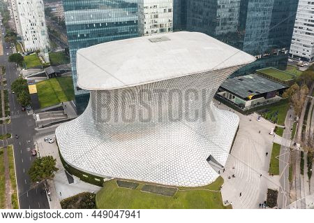 Mexico, Mexico City, February 2022 - Aerial View Of Soumaya Museum