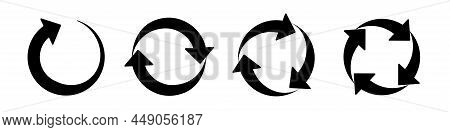 Set Of Circle Arrow Icons. Recycling Icon. Circular Arrows. Refresh And Reload Arrow Icon. Arrows Fl