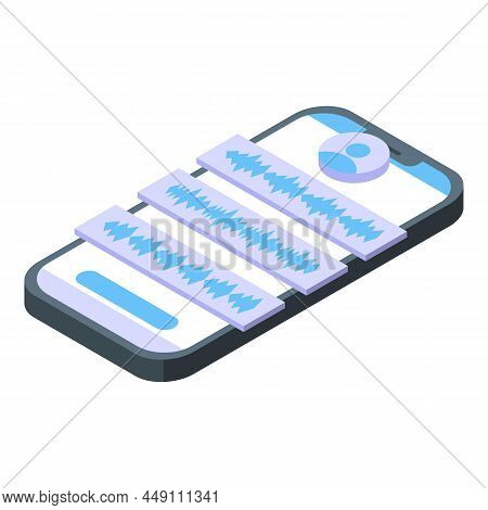 Smartphone Pronunciation Icon Isometric Vector. Mouth Speech. Sound Lip