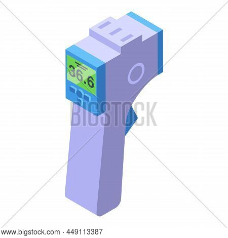 Thermal Control Icon Isometric Vector. Camera Temperature. Scan Check