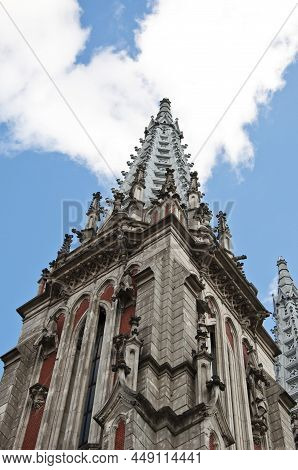 Gothic Cathedral Or Catholic Church. Building And Architecture. Duomo Neo-gothic Style.