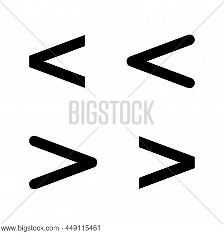 Set Of Greater Than Or Less Than Mathematics Symbol, Education Maths Icon, Web Element Vector Illust