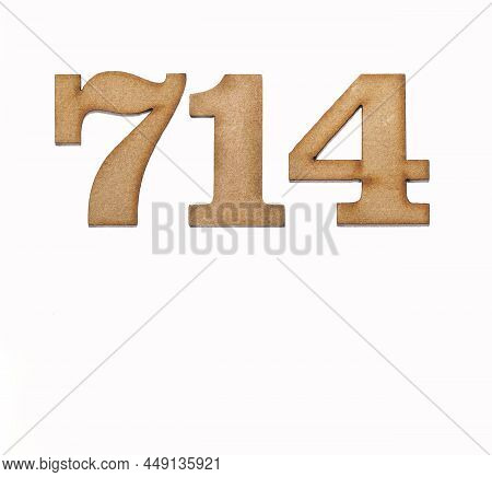 Number 714 - Piece Of Wood Isolated On White Background