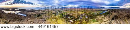 Aerial Panorama Of Of Doon Fort And Surroundings By Portnoo - County Donegal - Ireland.