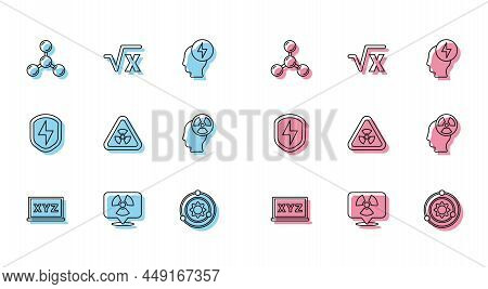 Set Line Xyz Coordinate System, Radioactive Location, Molecule, Solar, Triangle With Radiation, Head