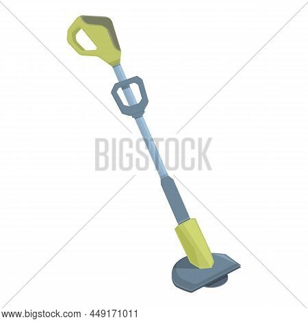 Electric Trimmer Icon Cartoon Vector. Grass Lawn. Farmer Tool