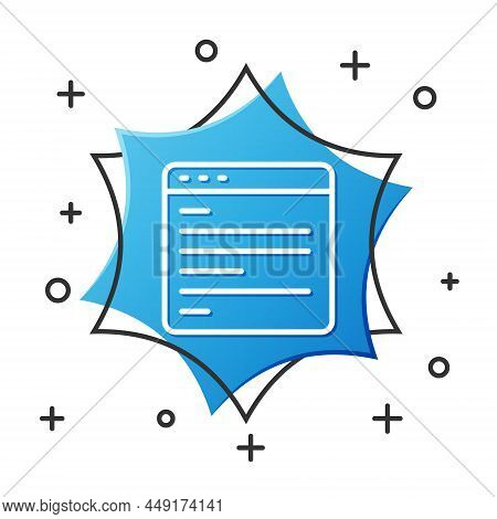 White Line Computer Api Interface Icon Isolated On White Background. Application Programming Interfa