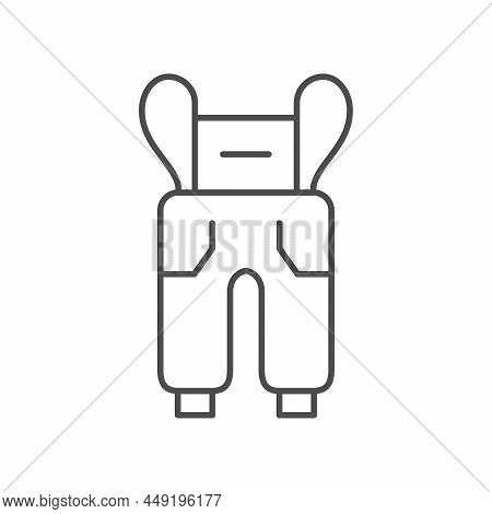 Overall Or Coverall Line Outline Icon Isolated On White