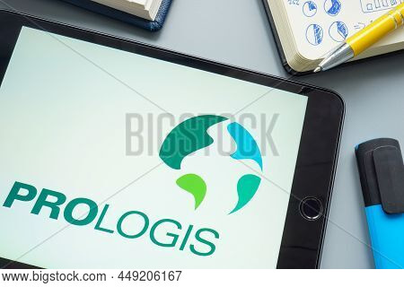 Kyiv, Ukraine - January 27, 2022. Logo Of Prologis Logistics Real Estate Company.