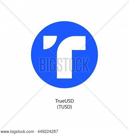 Trueusd Stablecoin Vector Cryptocurrency Icon Isolated On White Background