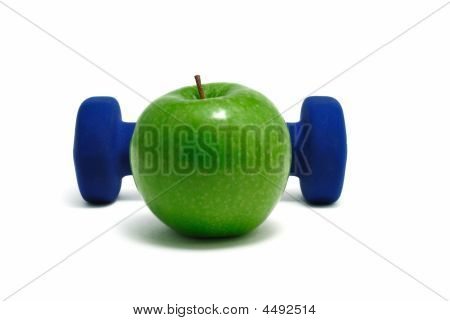Blue Weight And Green Apple