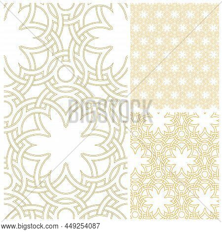 Seamless Intersecting Geometric Vintage Circle Pattern Background