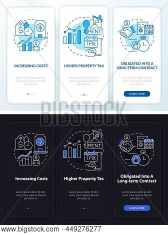 Disadvantages Of Ppa Night And Day Mode Onboarding Mobile App Screen. Walkthrough 3 Steps Graphic In