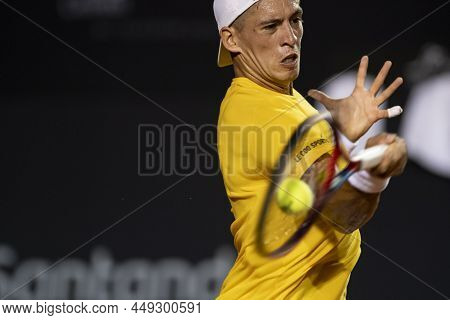 Rio, Brazil - February 15, 2022: Sebastian Baez (arg) Plays Against Thiago Monteiro (bra) In Match A