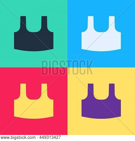 Pop Art Undershirt Icon Isolated On Color Background. Vector