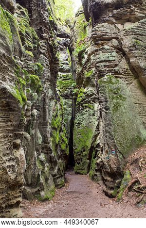 Hruboskalske Skalni Mesto Rock Panorama, Sandstone Rock City, Cesky Raj, Czech Or Bohemian Paradise,