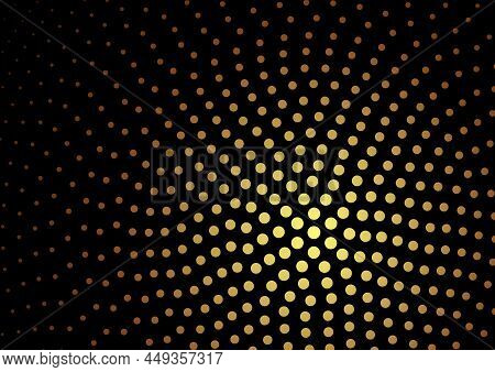 Psychedelic Dotted Colorful Pattern In Circular Arrangement On Black Background - Abstract Illustrat